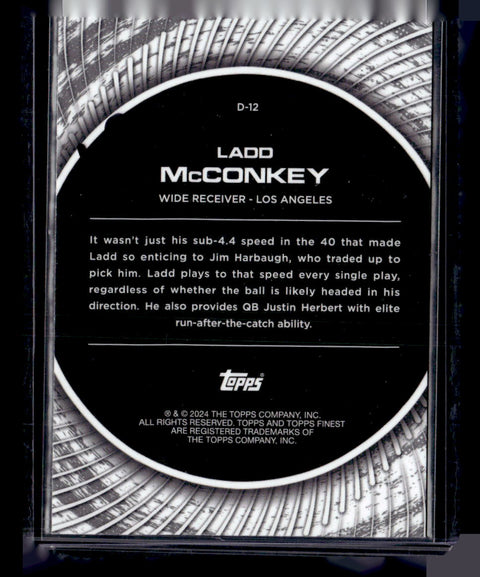 2024 Topps Finest D-12 Ladd McConkey Blue Finest Debuts /99