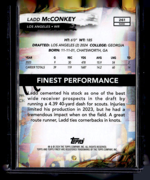 2024 Topps Finest #261 Ladd McConkey Blue /99