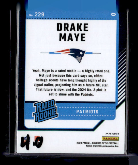 2024 Donruss Optic #229 Drake Maye Silver