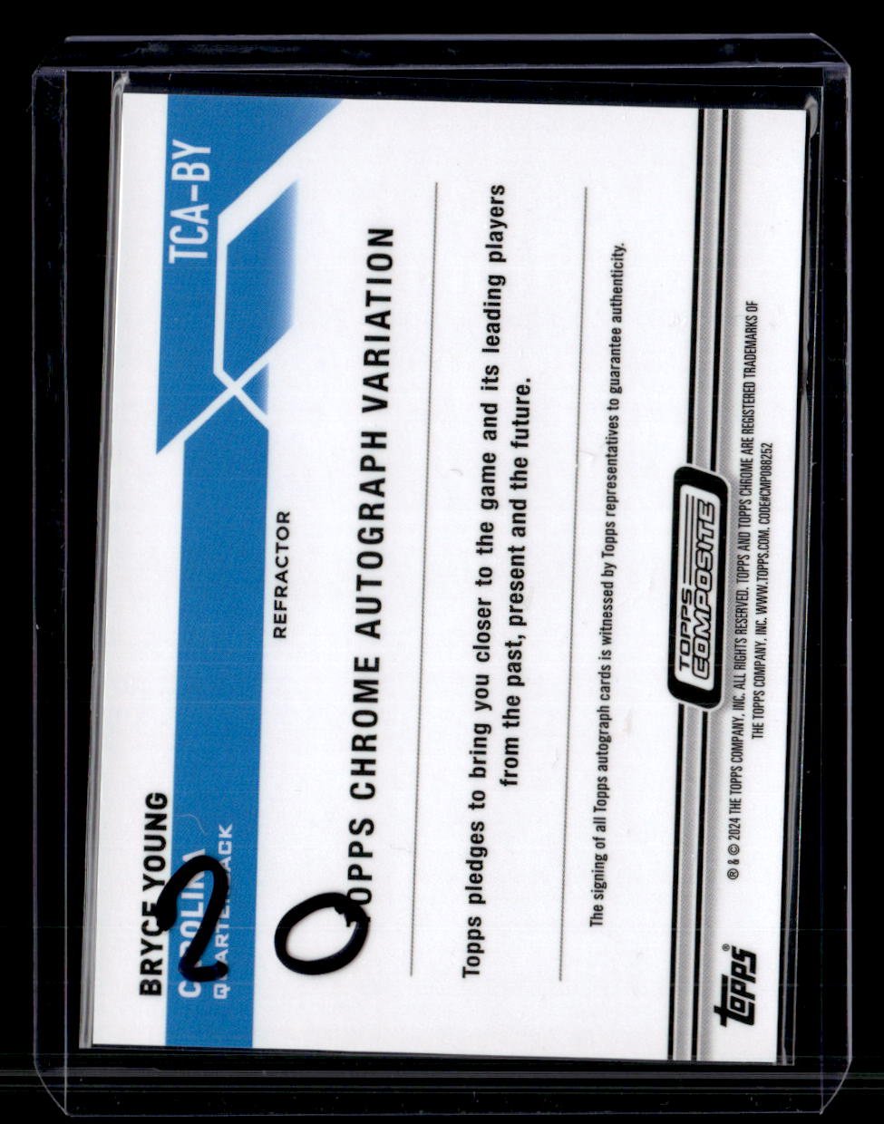 2024 Topps Chrome TCA-BY Bryce Young Chrome Autograph Silver /299
