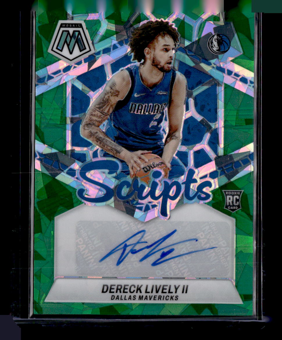 2023-24 Panini Mosaic RS-LIV Dereck Lively II Green Cracked Ice Scripts