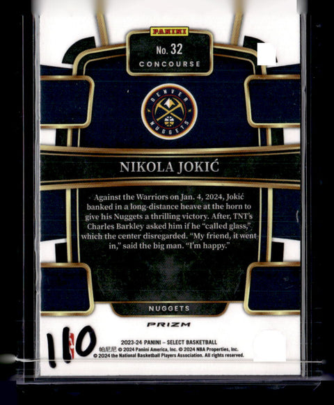 2023-24 Panini Select #32 Nikola Jokic Tiger Prizm