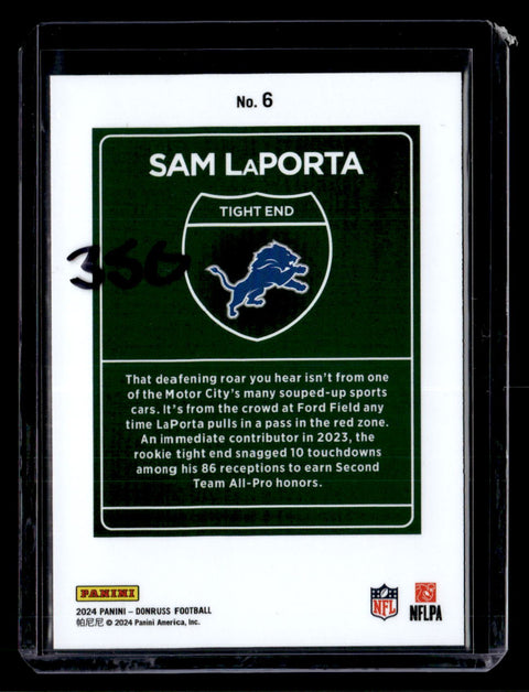 2024 Donruss #6 Sam LaPorta Downtown!