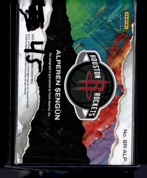 2023-24 Panini Court Kings #BR-ALP Alperen Sengun Brush Strokes /75