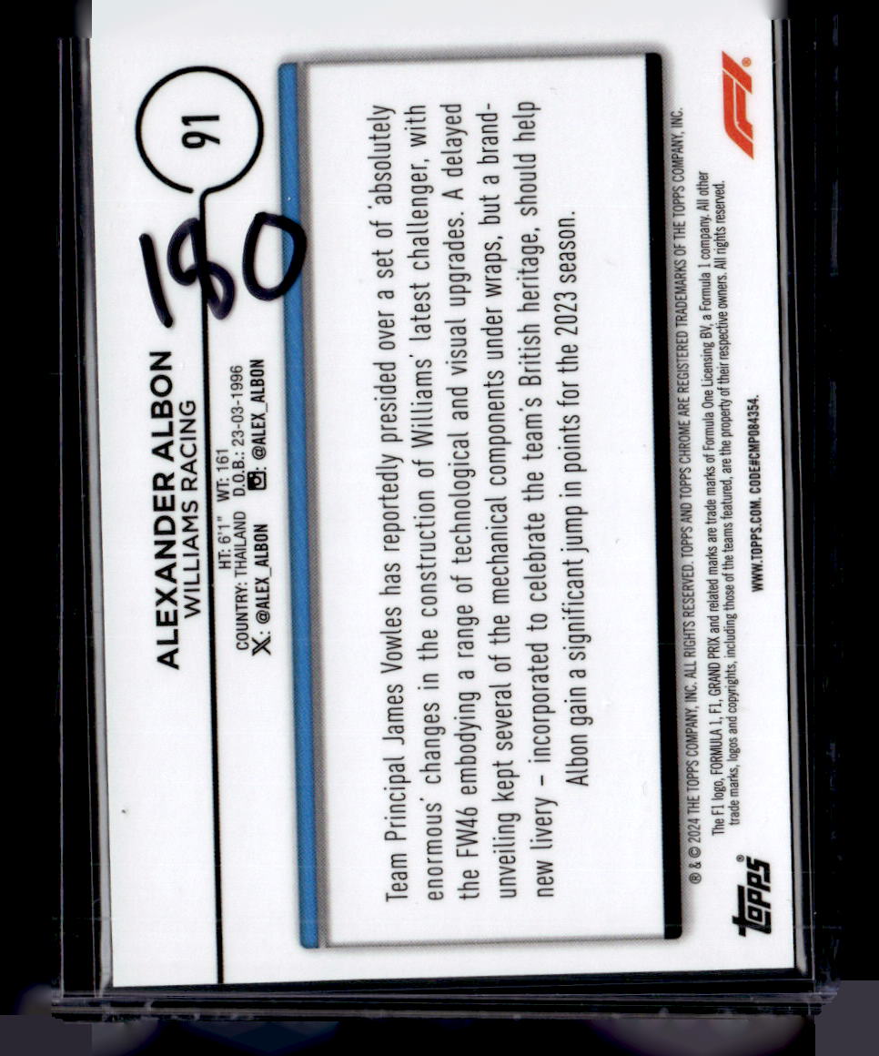 2024 Topps #91 Alexander Albon Red Parallel