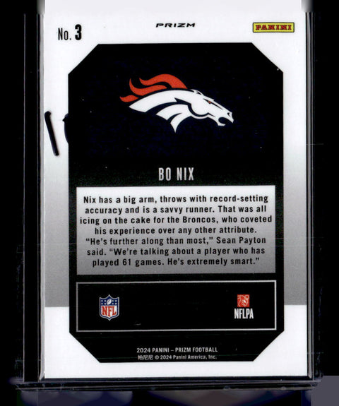 2024 Panini Prizm #3 Bo Nix Green Cracked Ice Emergent