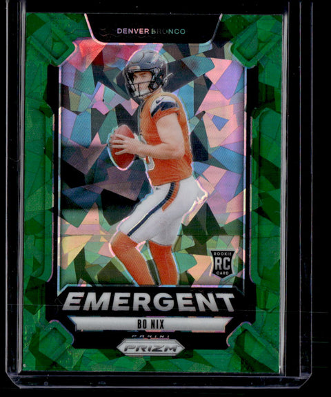 2024 Panini Prizm #3 Bo Nix Green Cracked Ice Emergent
