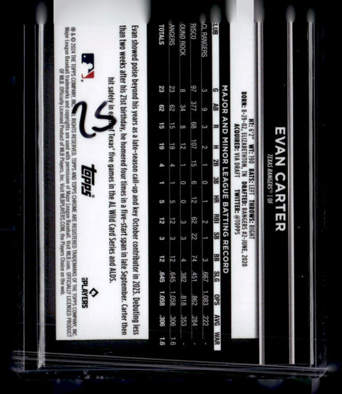 2024 Topps Chrome Black #83 Evan Carter Silver