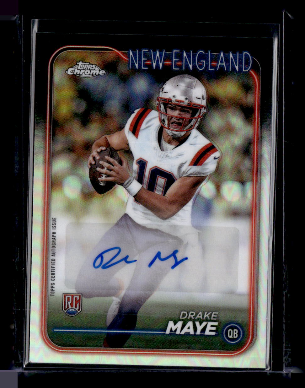 2024 Topps Chrome RA-DMA Drake Maye Chrome Base Autograph Silver