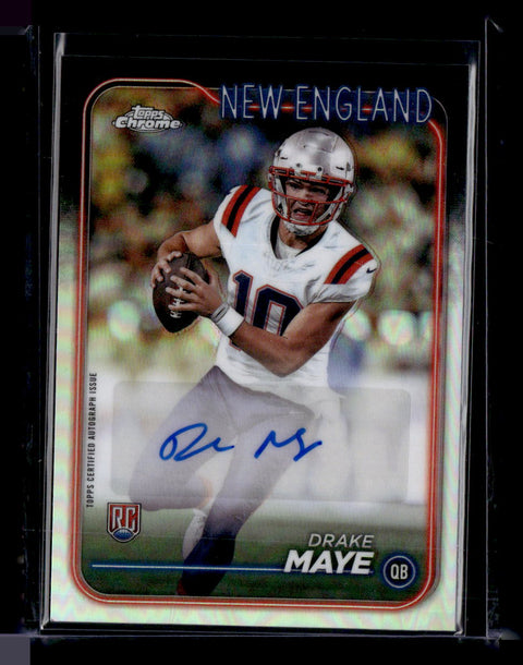 2024 Topps Chrome RA-DMA Drake Maye Chrome Base Autograph Silver