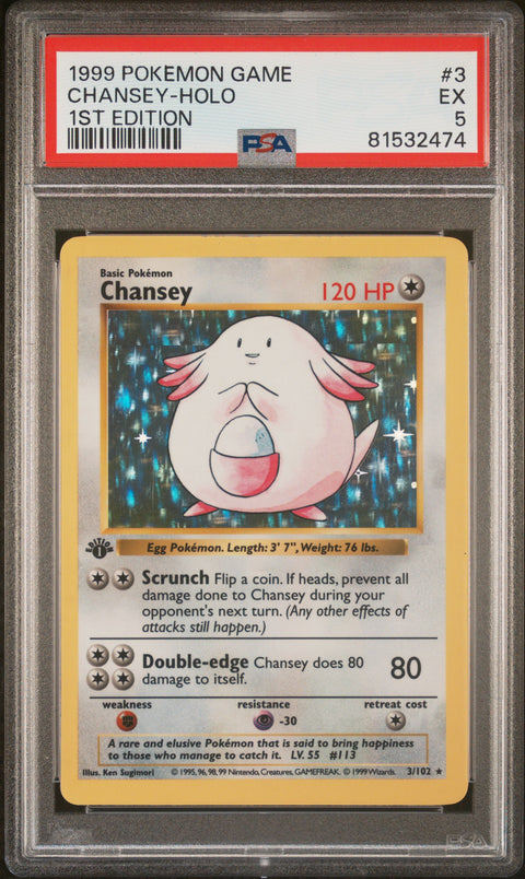 1999 Pokemon Game Chansey-Holo #3 PSA 5