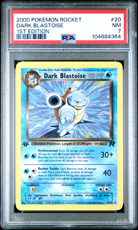 2000 Pokemon Rocket Dark Blastoise #20 PSA 7 1st Edition