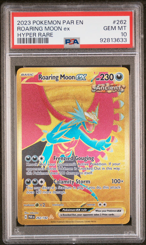 2023 Pokemon Par En-Paradox Rift Roaring Moon Ex #262 PSA 10