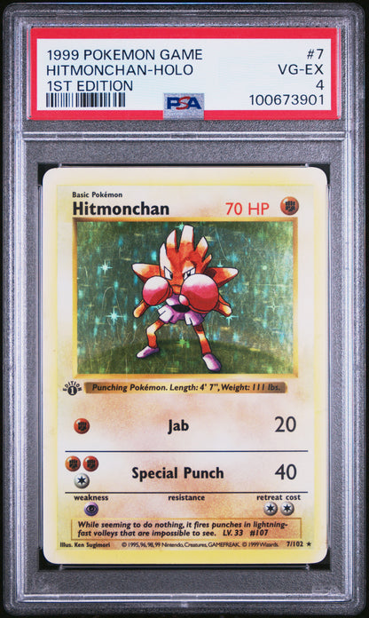 1999 Pokemon Game Hitmonchan-Holo #7 PSA 4