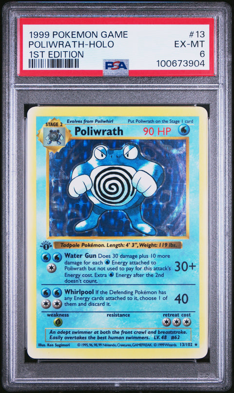 1999 Pokemon Game Poliwrath-Holo #13 PSA 6