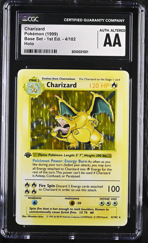 1999 Base Set - 1st Ed. Charizard #4/102 CGC Authenticated Alt
