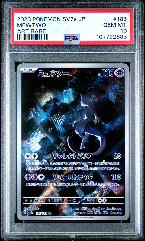 2023 Pokemon Japanese Sv2a-Pokemon 151 #183 Mewtwo Art Rare PSA 10