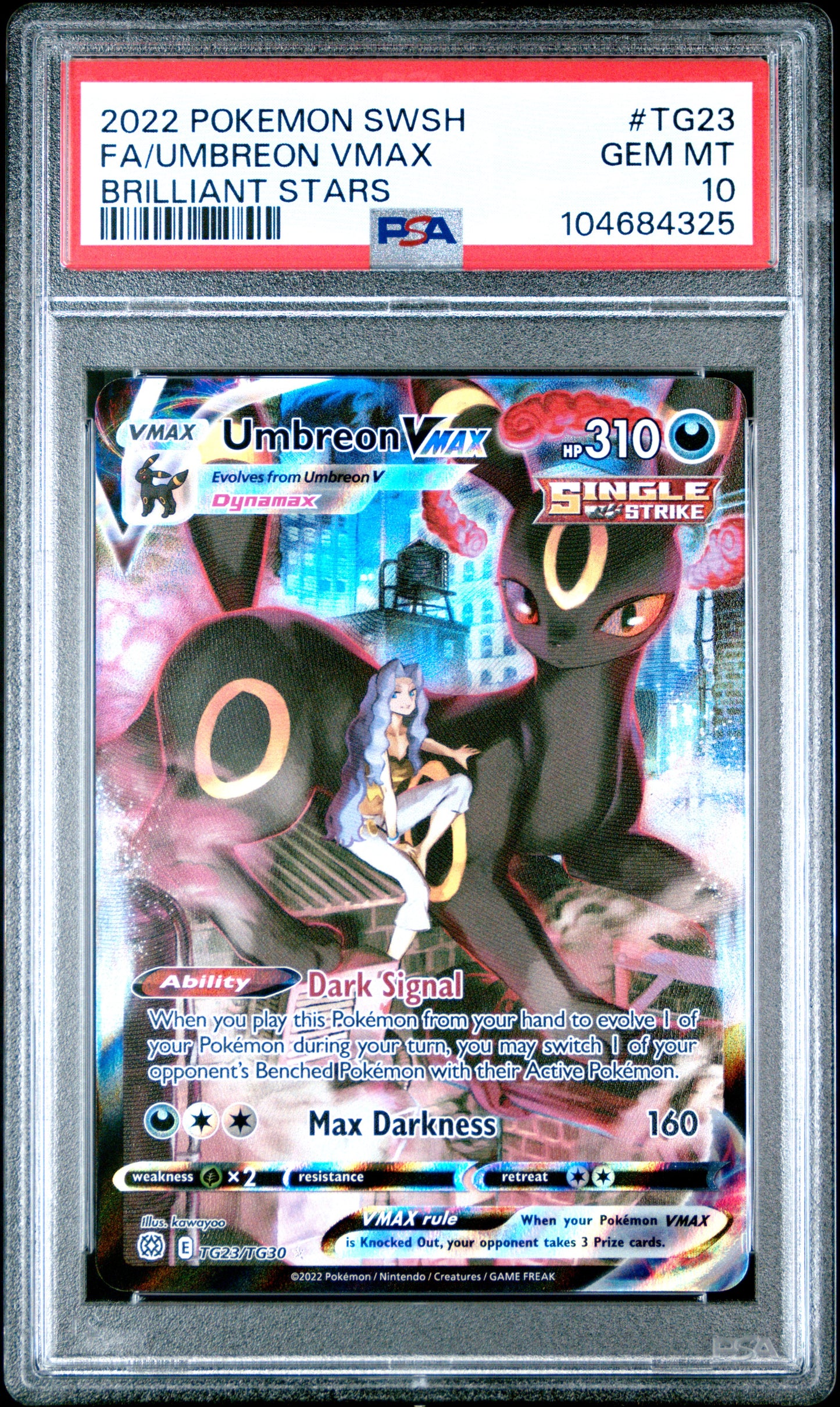 2022 Pokemon Sword & Shield Brilliant Stars #TG23 Fa/Umbreon Vmax PSA 10
