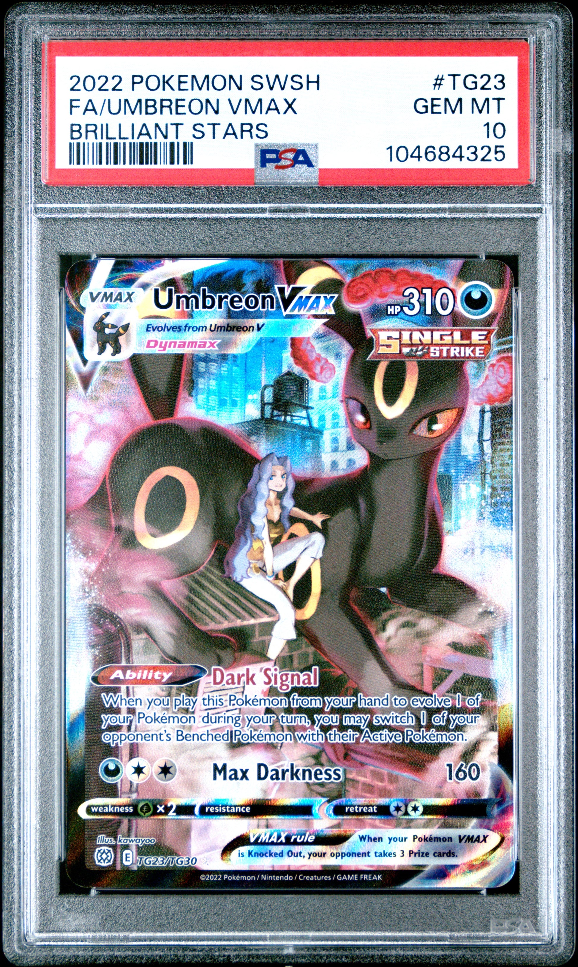 2022 Pokemon Sword & Shield Brilliant Stars #TG23 Fa/Umbreon Vmax PSA 10