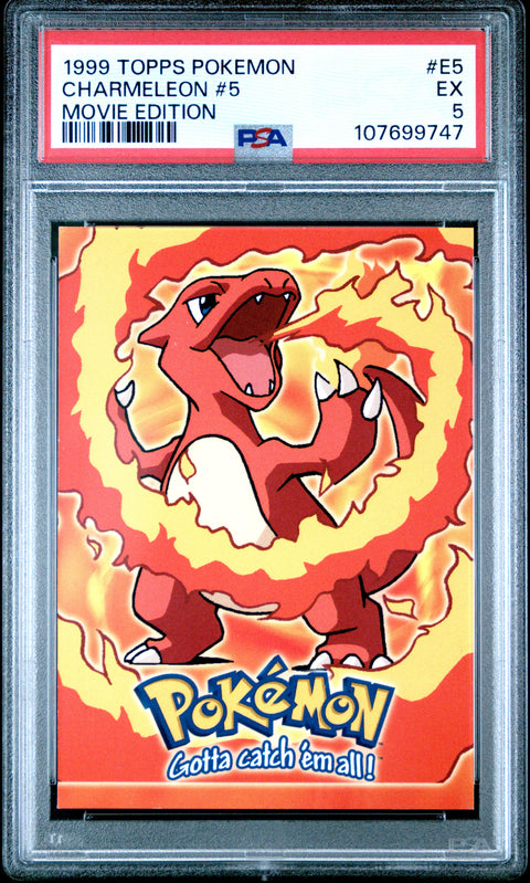 1999 Topps Pokemon The Movie Edt #E5 Charmeleon #5 Movie Edition PSA 5