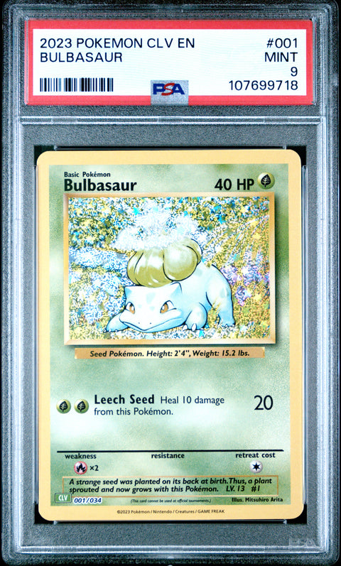 2023 Pokemon Clv-Trading Card Game Classic #001 Bulbasaur PSA 9