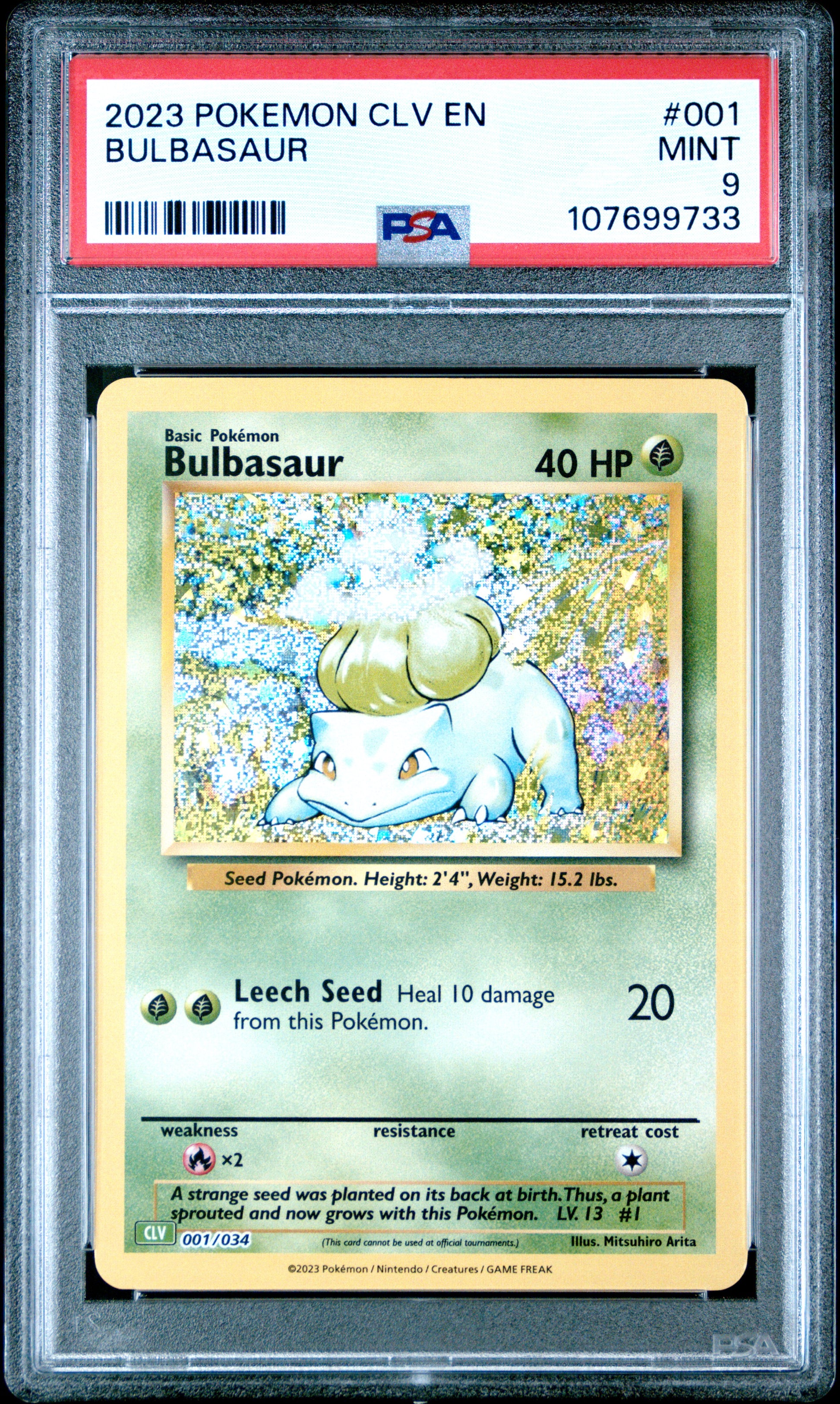2023 Pokemon Clv-Trading Card Game Classic #001 Bulbasaur PSA 9