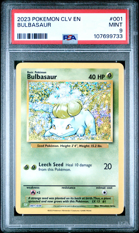 2023 Pokemon Clv-Trading Card Game Classic #001 Bulbasaur PSA 9