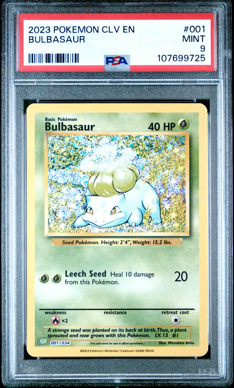 2023 Pokemon Clv-Trading Card Game Classic #001 Bulbasaur PSA 9