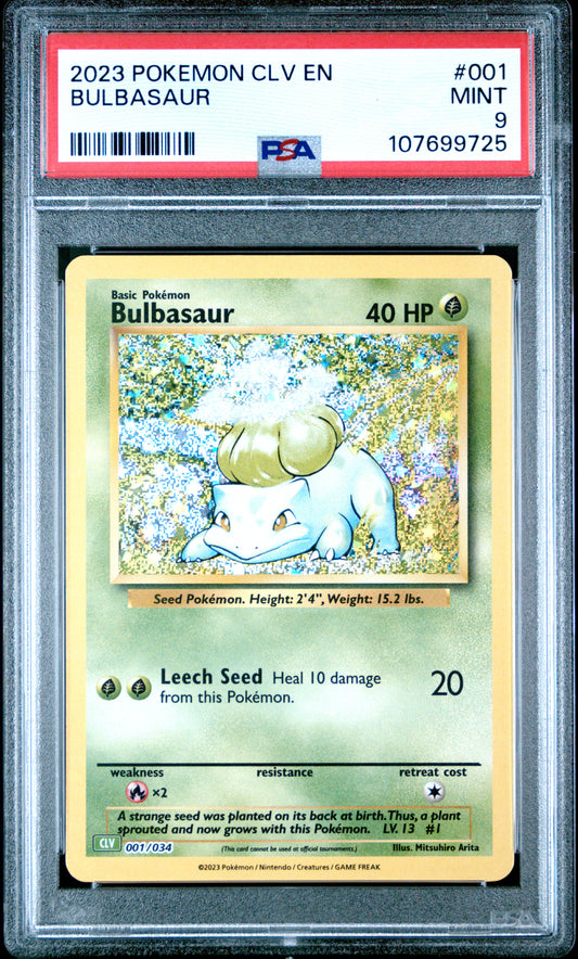 2023 Pokemon Clv-Trading Card Game Classic #001 Bulbasaur PSA 9