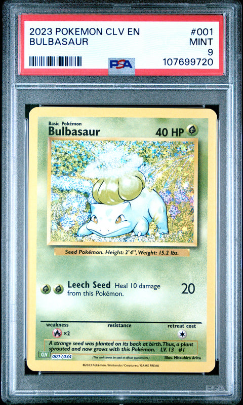2023 Pokemon Clv-Trading Card Game Classic #001 Bulbasaur PSA 9