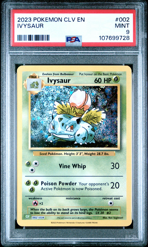 2023 Pokemon Clv-Trading Card Game Classic #002 Ivysaur PSA 9