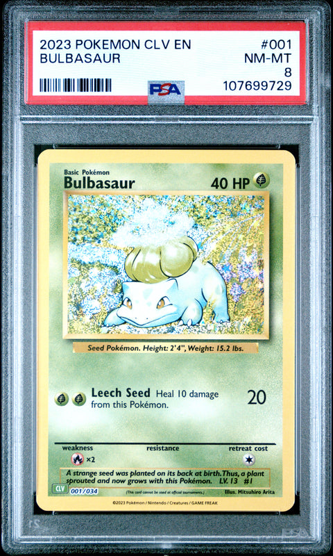 2023 Pokemon Clv-Trading Card Game Classic #001 Bulbasaur PSA 8