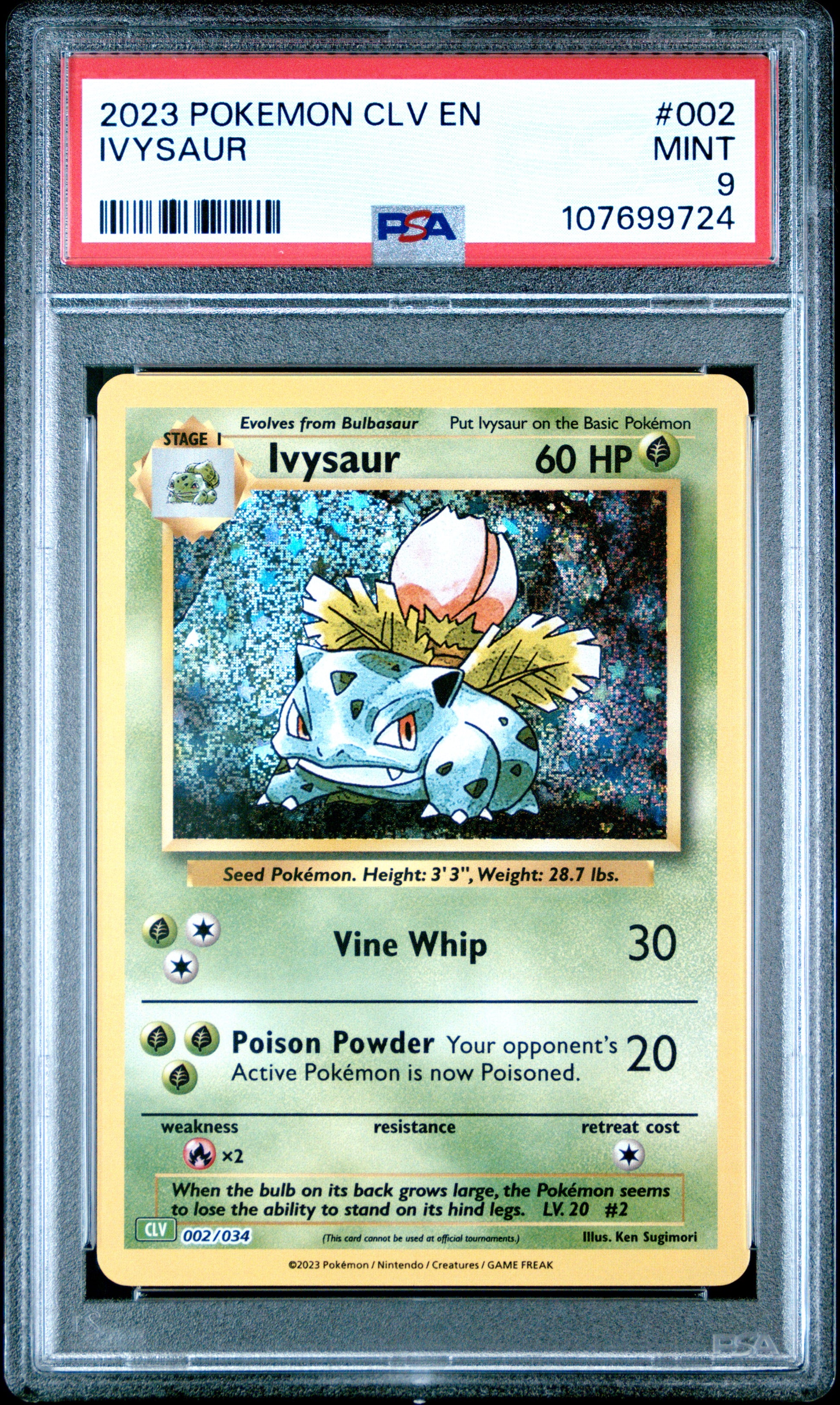 2023 Pokemon Clv-Trading Card Game Classic #002 Ivysaur PSA 9