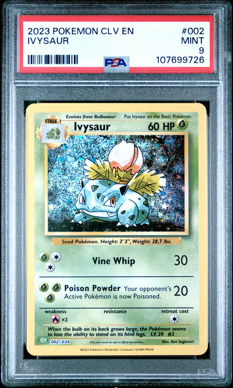 2023 Pokemon Clv-Trading Card Game Classic #002 Ivysaur PSA 9