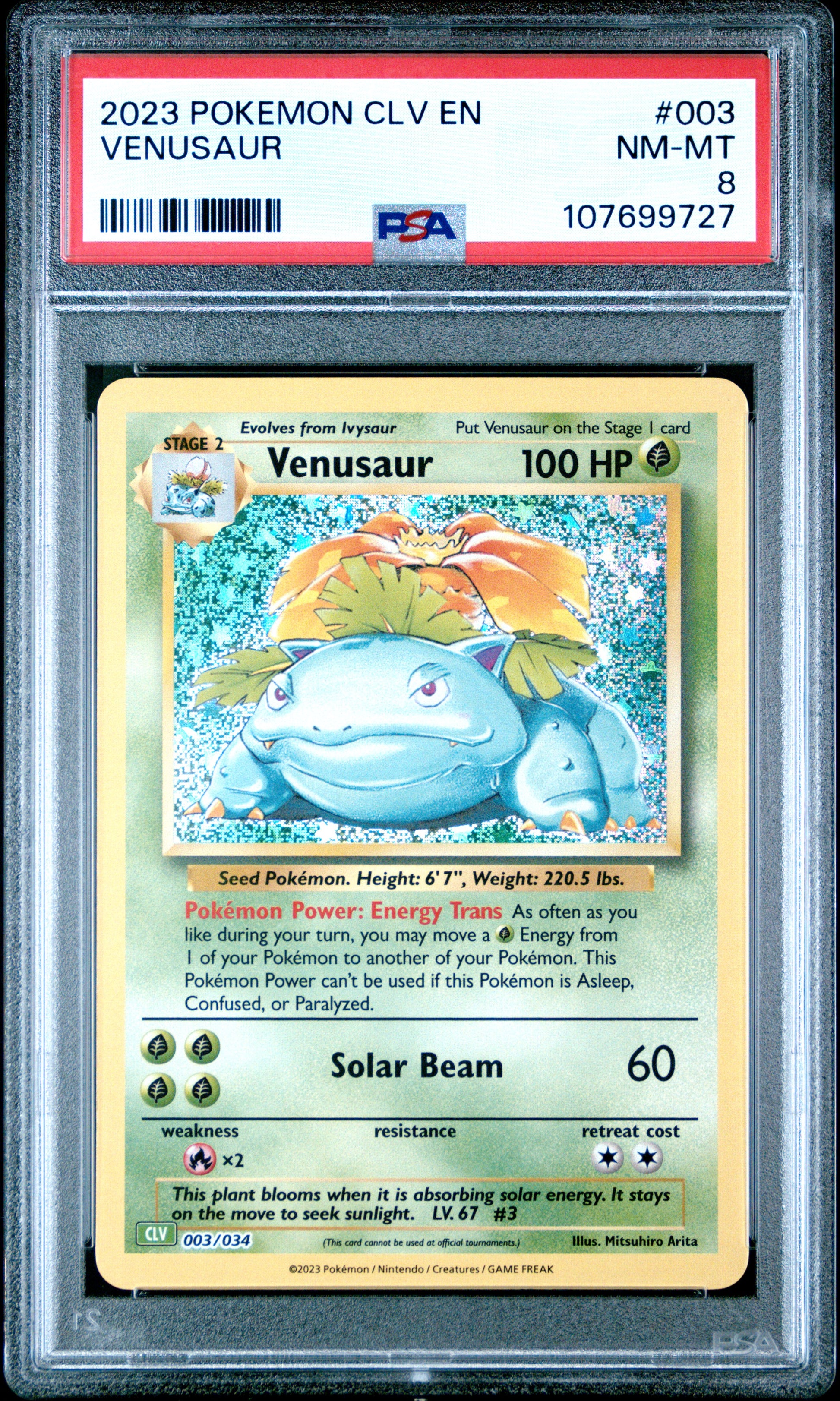 2023 Pokemon Clv-Trading Card Game Classic #003 Venusaur PSA 8