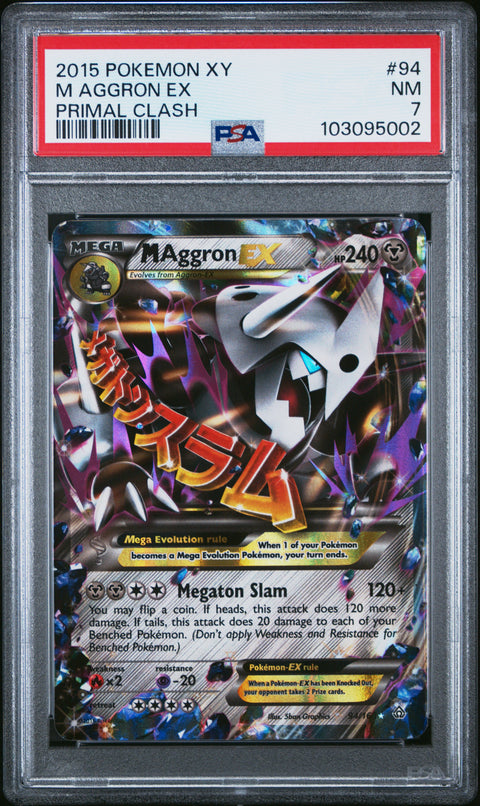 2015 Pokemon Xy Primal Clash #94 M Aggron Ex Primal Clash PSA 7