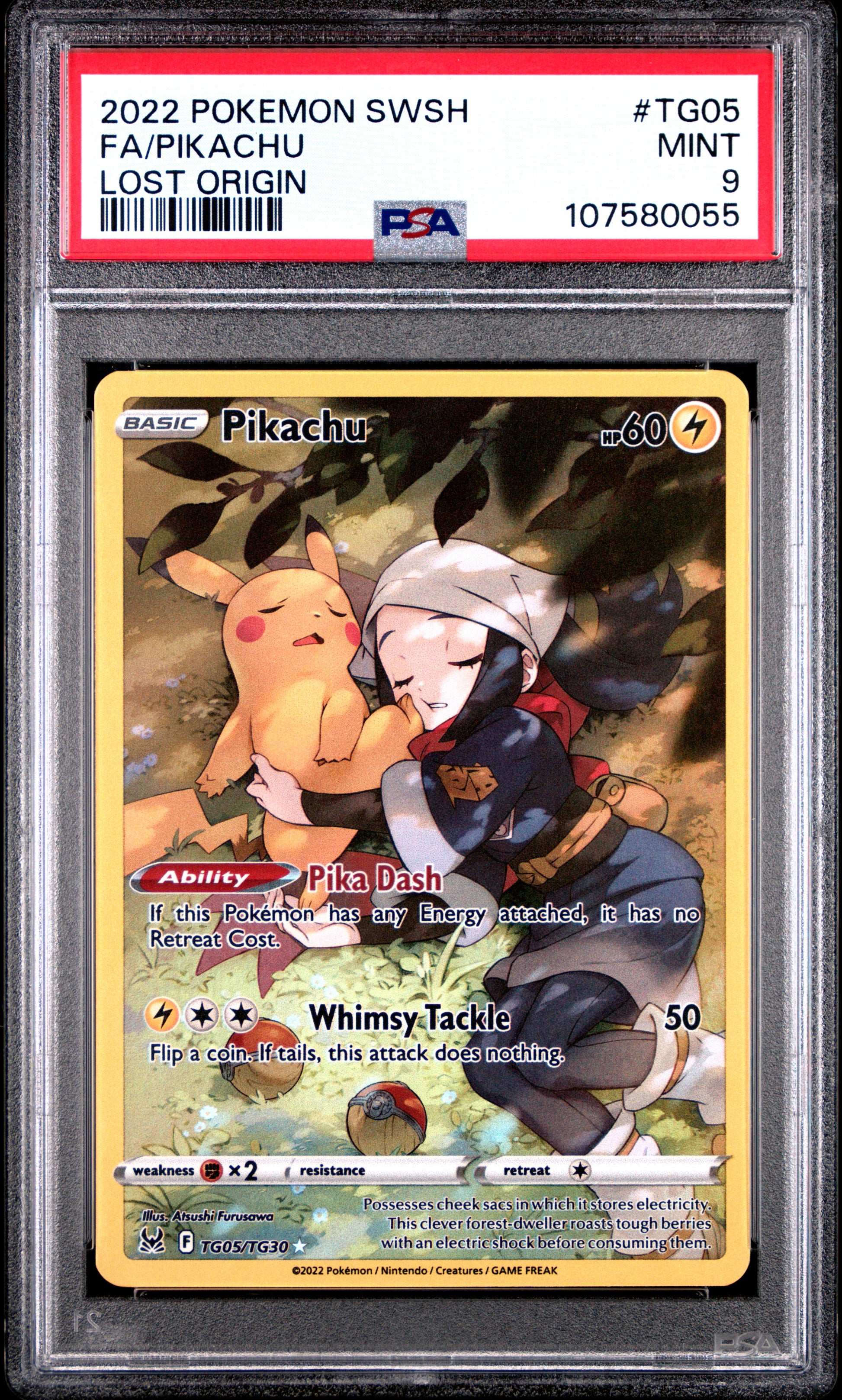 2022 Pokemon Sword & Shield Lost Origin #TG05 Fa/Pikachu Lost Origin PSA 9