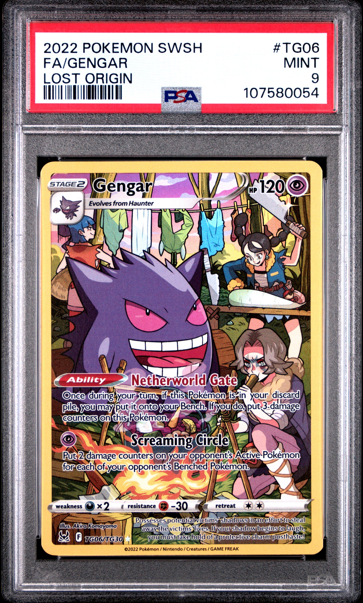 2022 Pokemon Sword & Shield Lost Origin #TG06 Fa/Gengar Lost Origin PSA 9