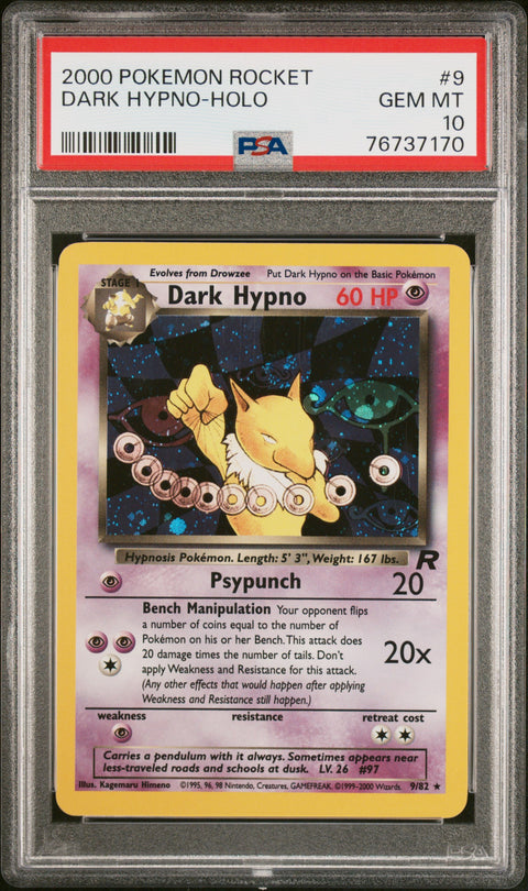 2000 Pokemon Rocket #9 Dark Hypno-Holo PSA 10