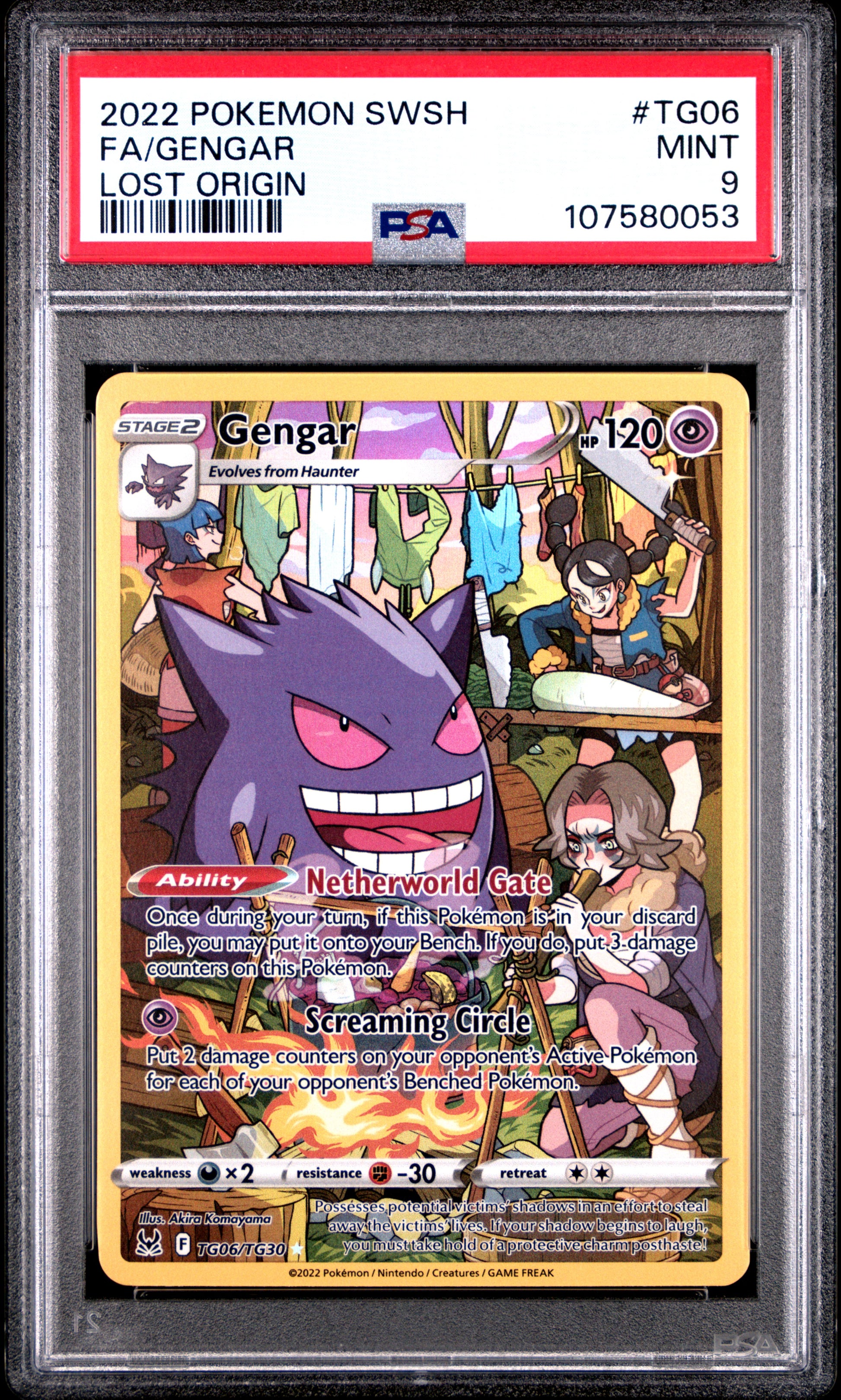 2022 Pokemon Sword & Shield Lost Origin Fa/Gengar #TG06 PSA 9
