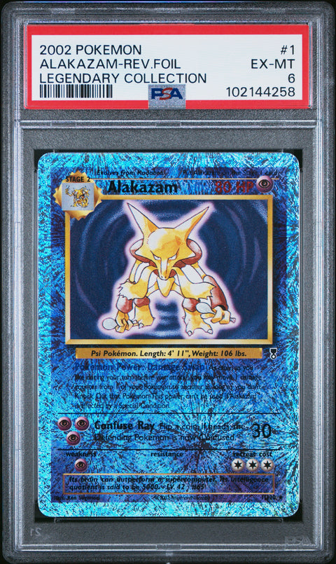 2002 Pokemon Legendary Collection Alakazam-Rev.Foil #1 PSA 6