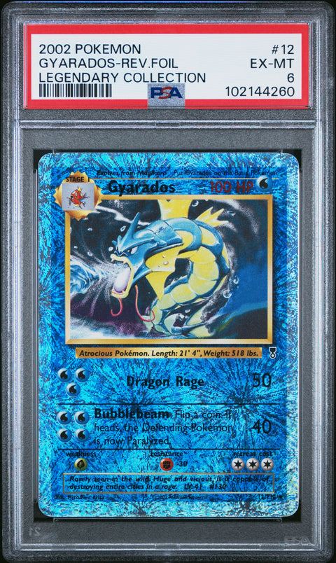 2002 Pokemon Legendary Collection Gyarados-Rev.Foil #12 PSA 6