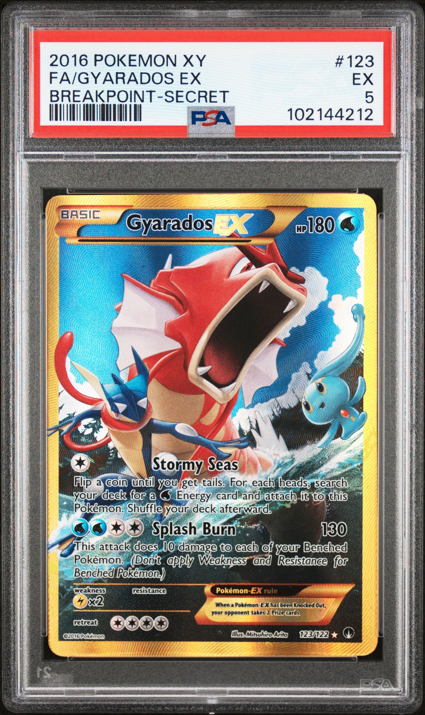 2016 Pokemon Xy Breakpoint Fa/Gyarados Ex #123 PSA 5