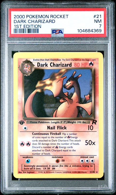 2000 Pokemon Rocket Dark Charizard #21 PSA 7