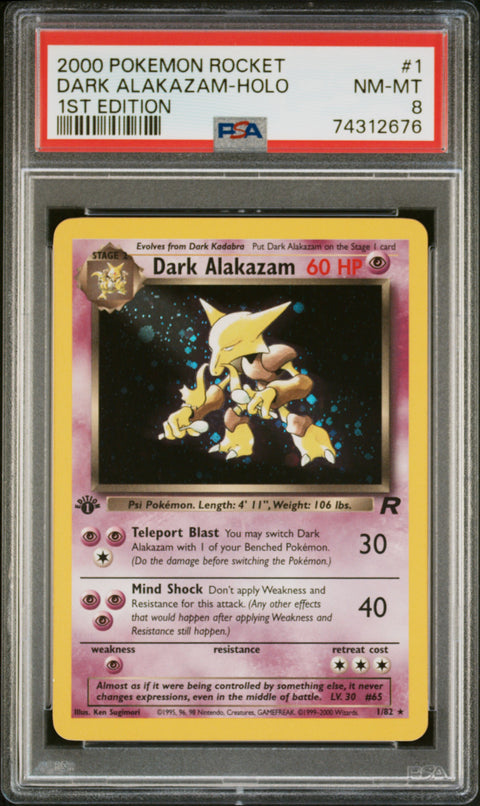 2000 Pokemon Rocket Dark Alakazam-Holo #1 PSA 8