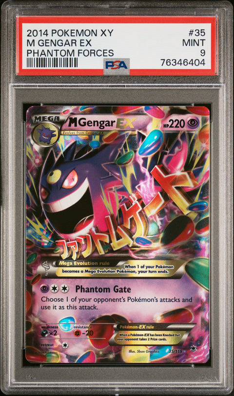 2014 Pokemon Xy Phantom Forces M Gengar Ex #35 PSA 9