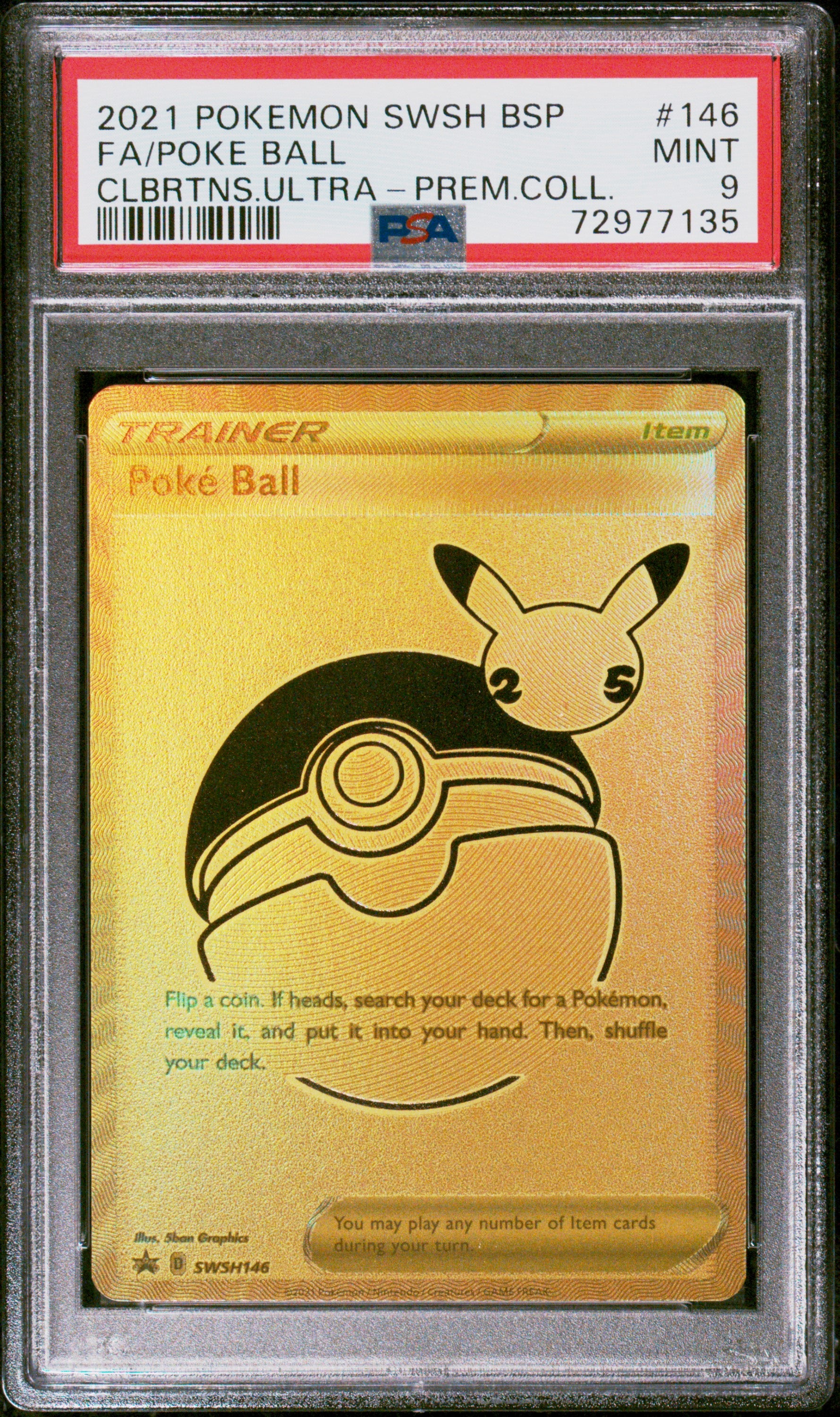 2021 Pokemon Swsh Black Star Promo Fa/Poke Ball #146 PSA 9