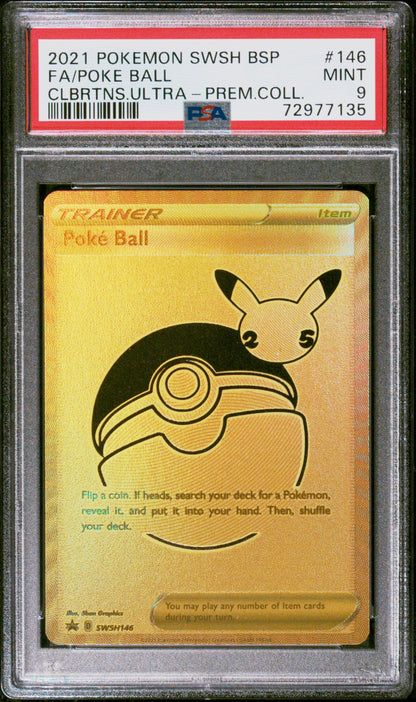 2021 Pokemon Swsh Black Star Promo Fa/Poke Ball #146 PSA 9