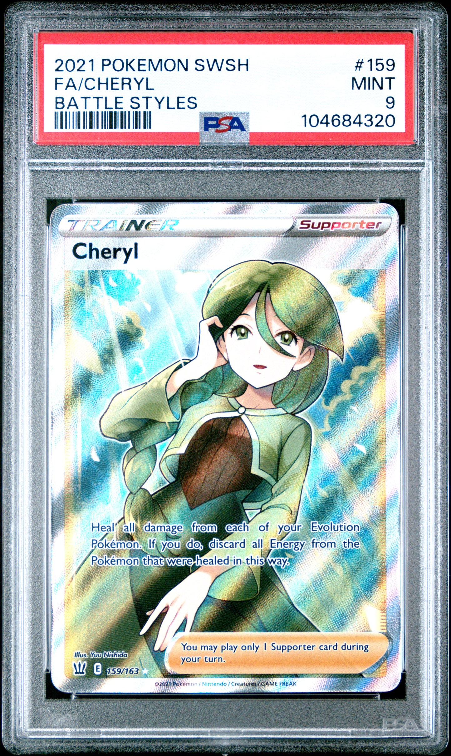 2021 Pokemon Sword & Shield Battle Styles Fa/Cheryl #159 PSA 9