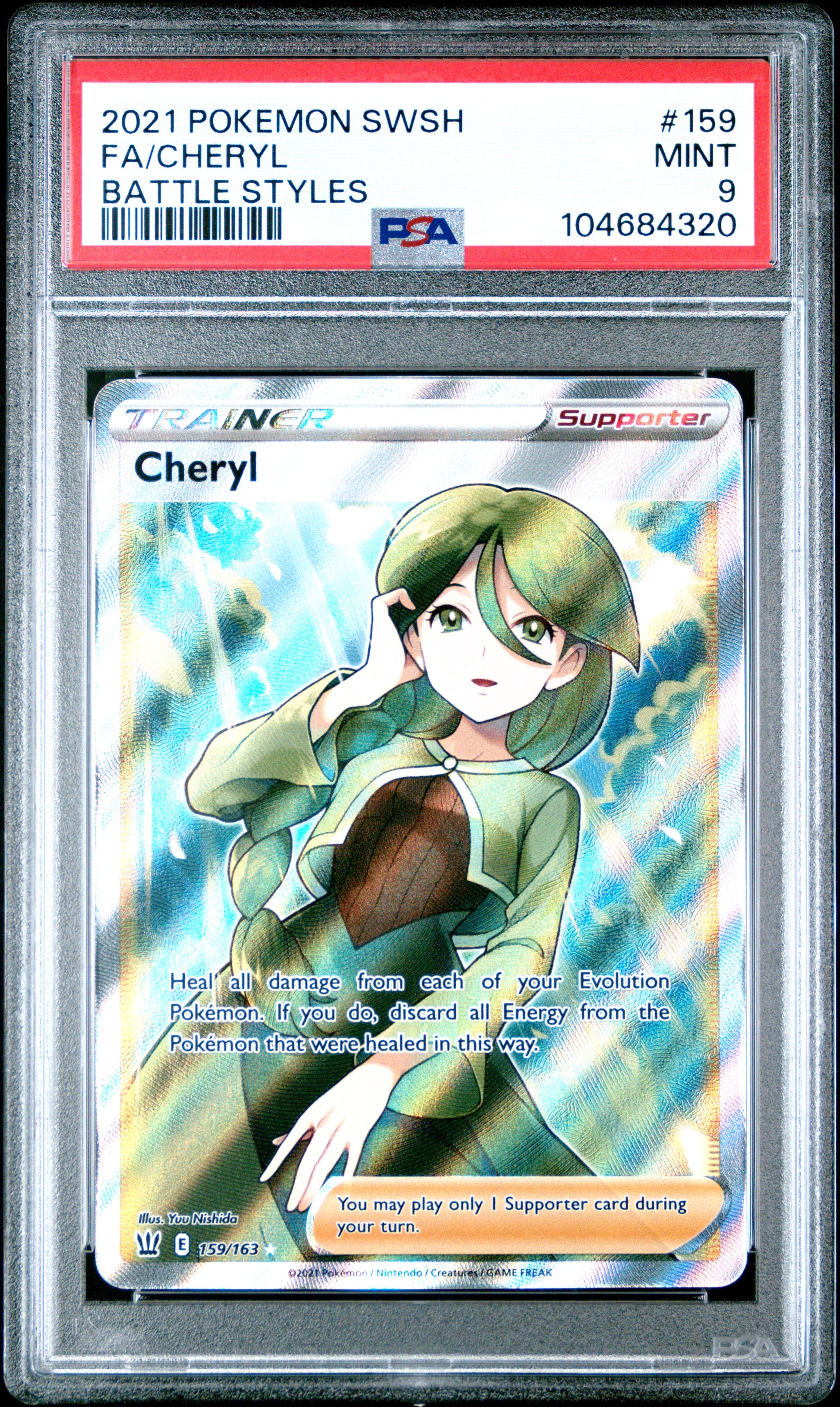2021 Pokemon Sword & Shield Battle Styles Fa/Cheryl #159 PSA 9